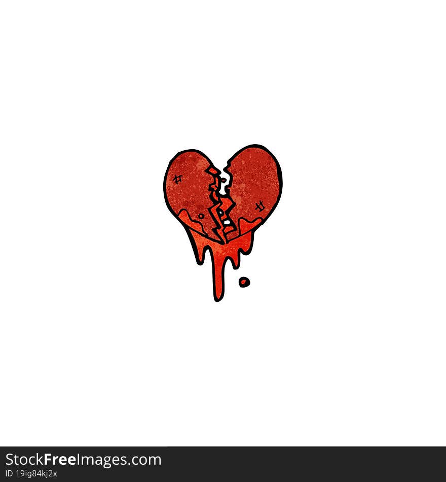 blood splattered heart cartoon