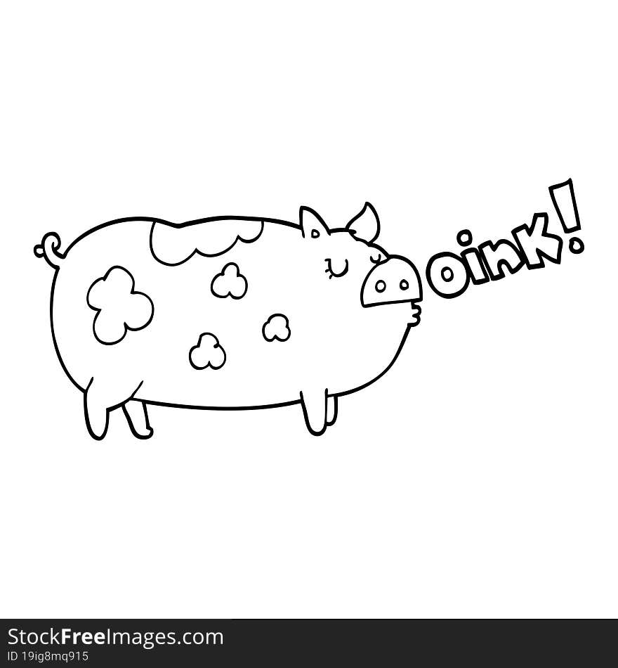 cartoon oinking pig