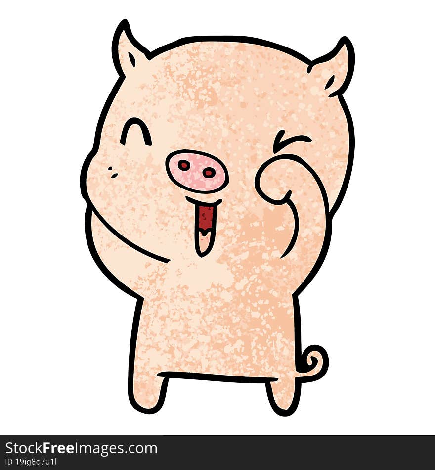 happy cartoon pig. happy cartoon pig