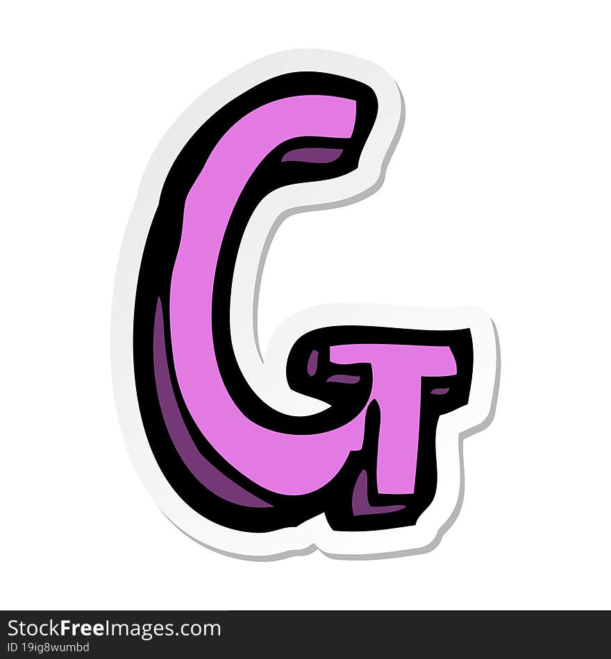 Sticker Of A Cartoon Letter