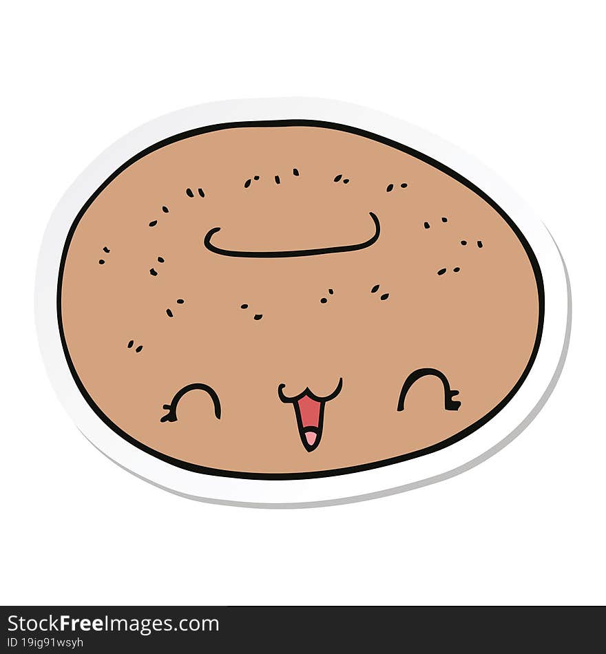 sticker of a cute cartoon donut