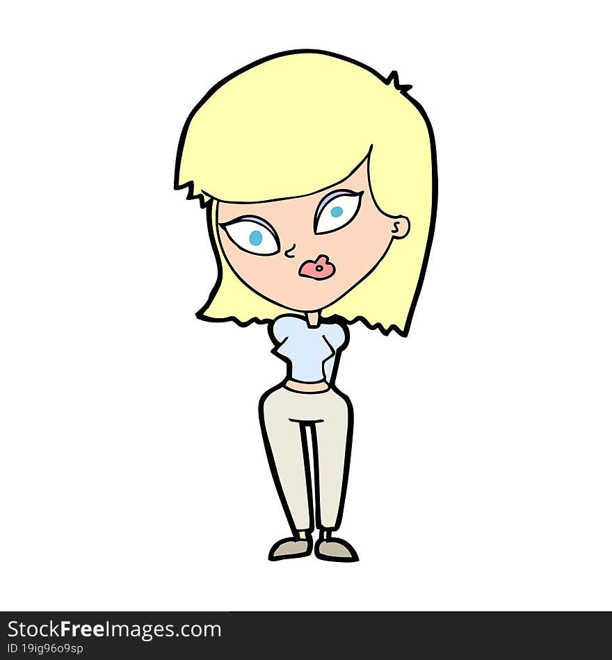 cartoon confused woman