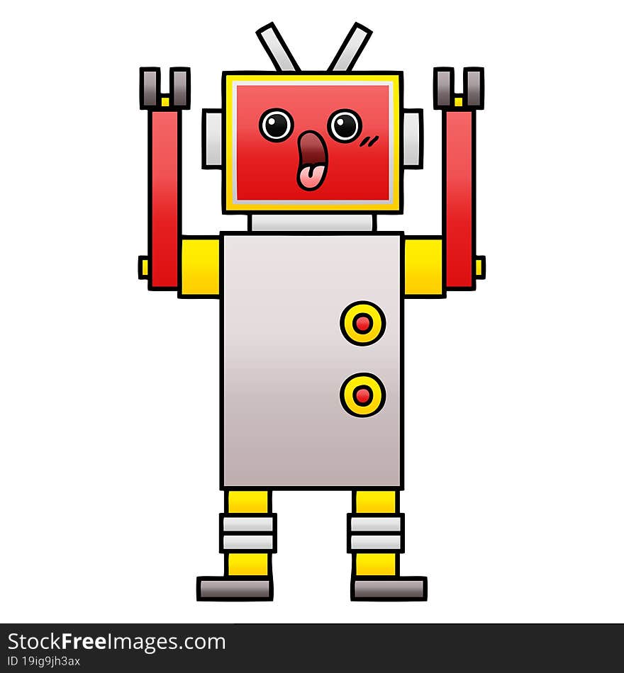 Gradient Shaded Cartoon Robot