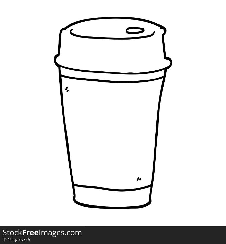 Line Drawing Cartoon Coffee Cup