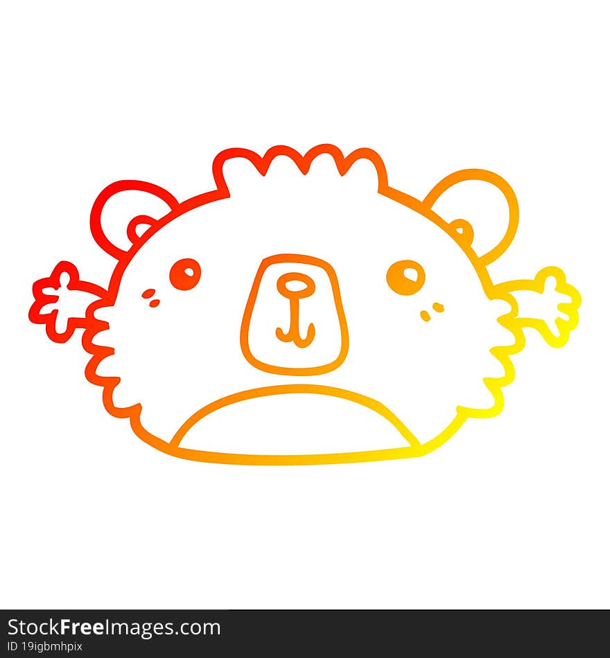 warm gradient line drawing funny cartoon bear