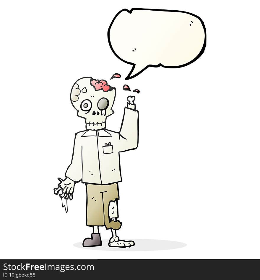 Speech Bubble Cartoon Zombie