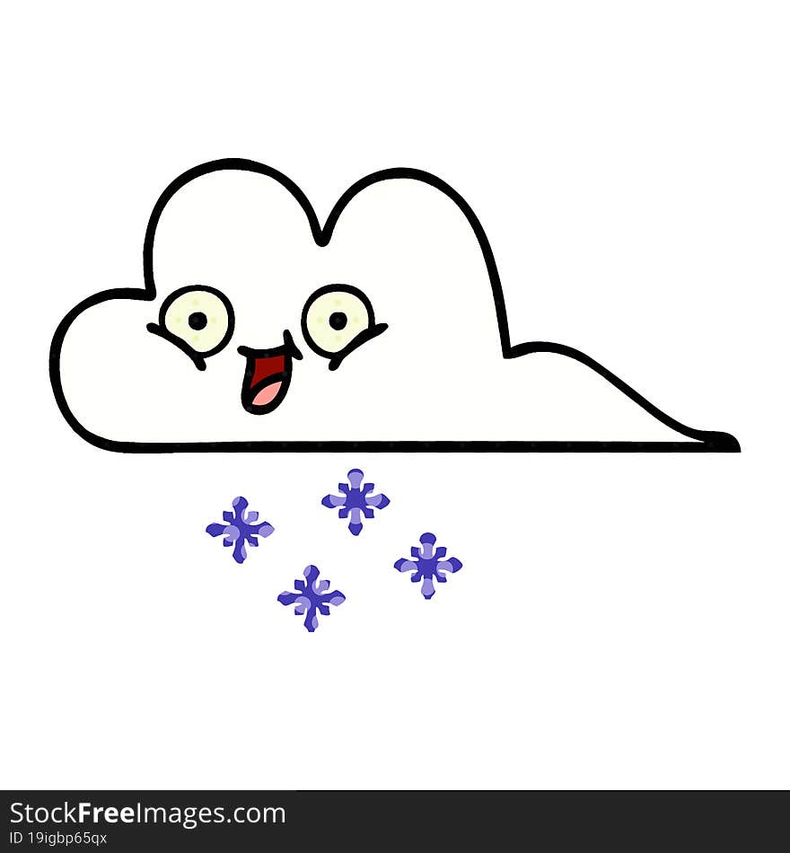 comic book style cartoon snow cloud