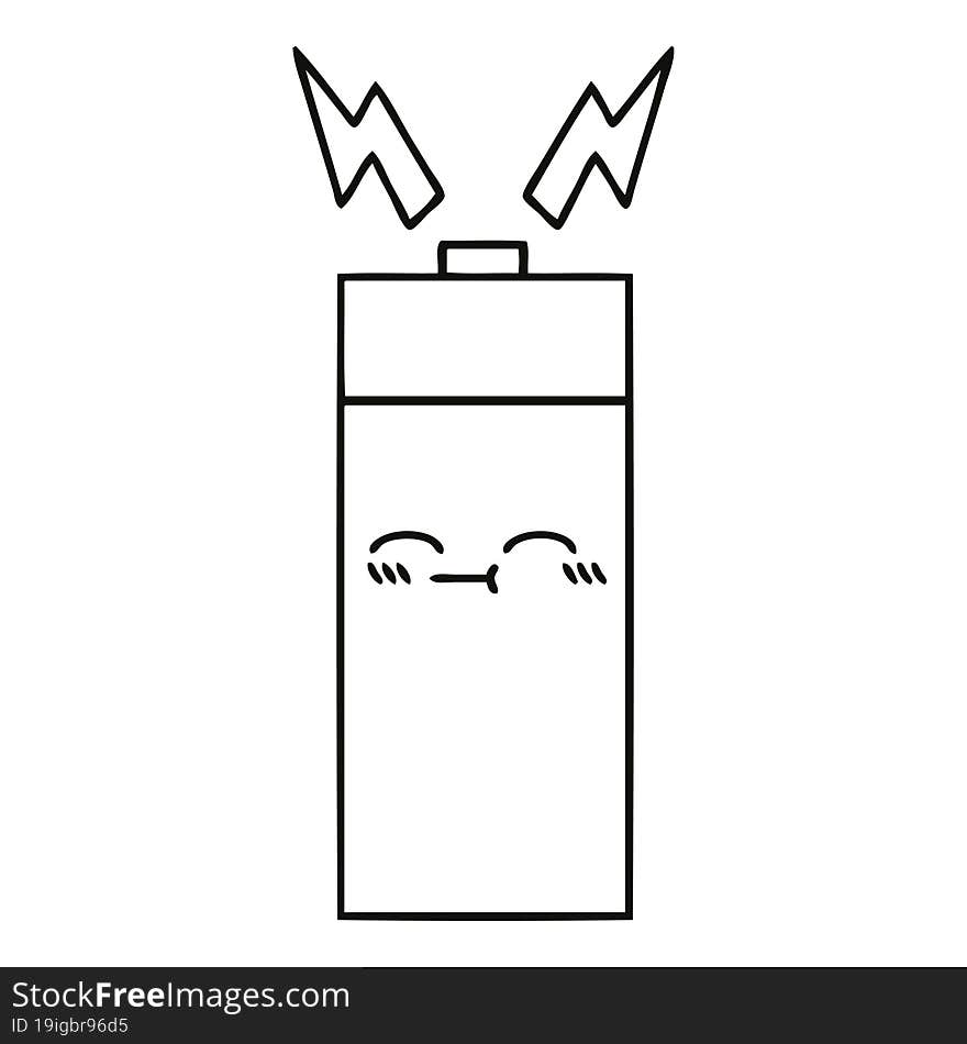 line drawing cartoon battery