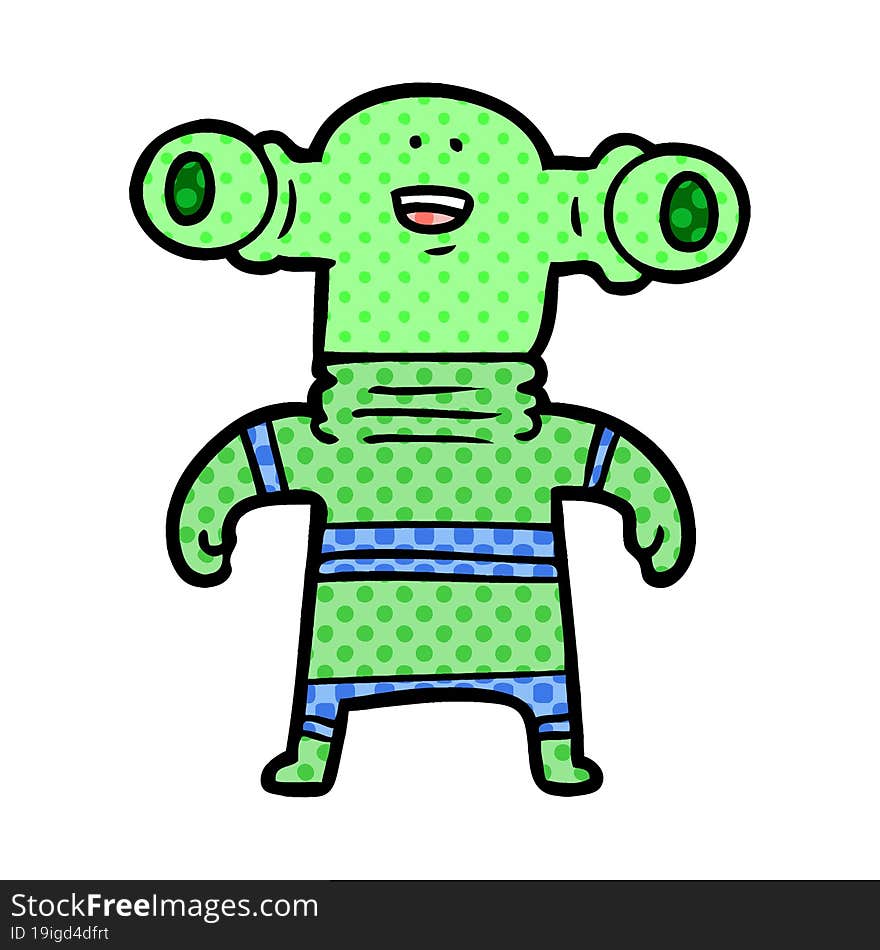 friendly cartoon alien. friendly cartoon alien