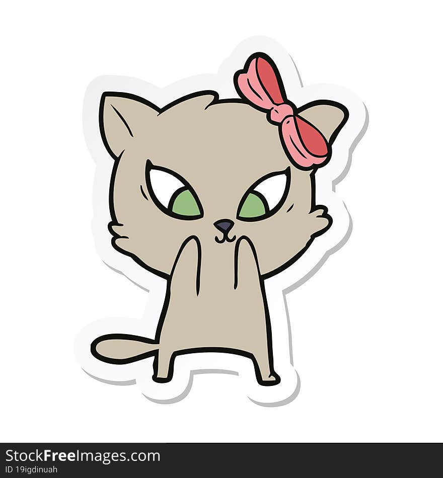 Sticker Of A Cartoon Cat