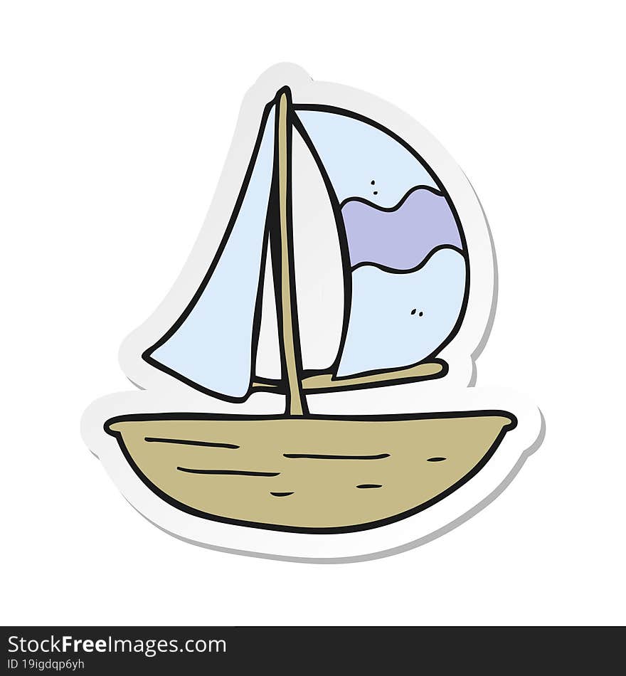 sticker of a cartoon sail ship