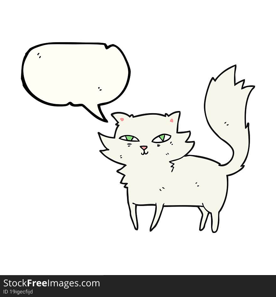 Speech Bubble Cartoon Cat