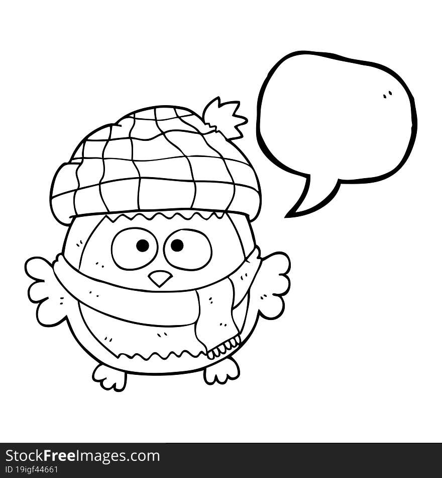 speech bubble cartoon cute little owl