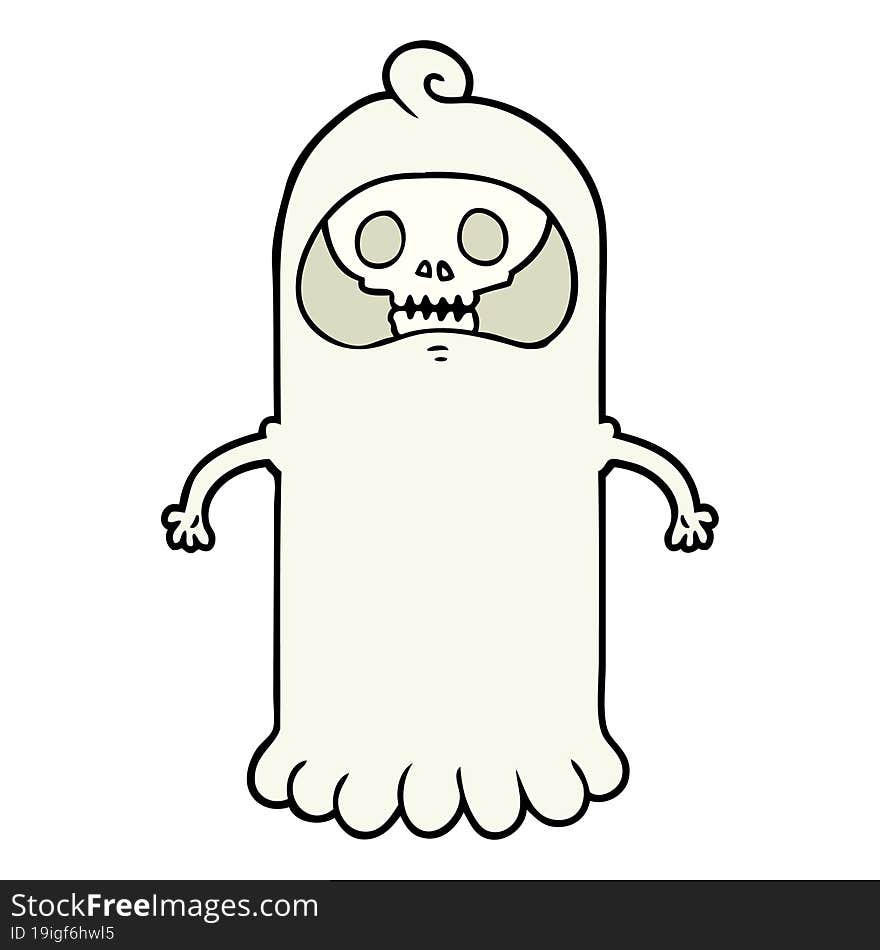 cartoon spooky skull ghost. cartoon spooky skull ghost