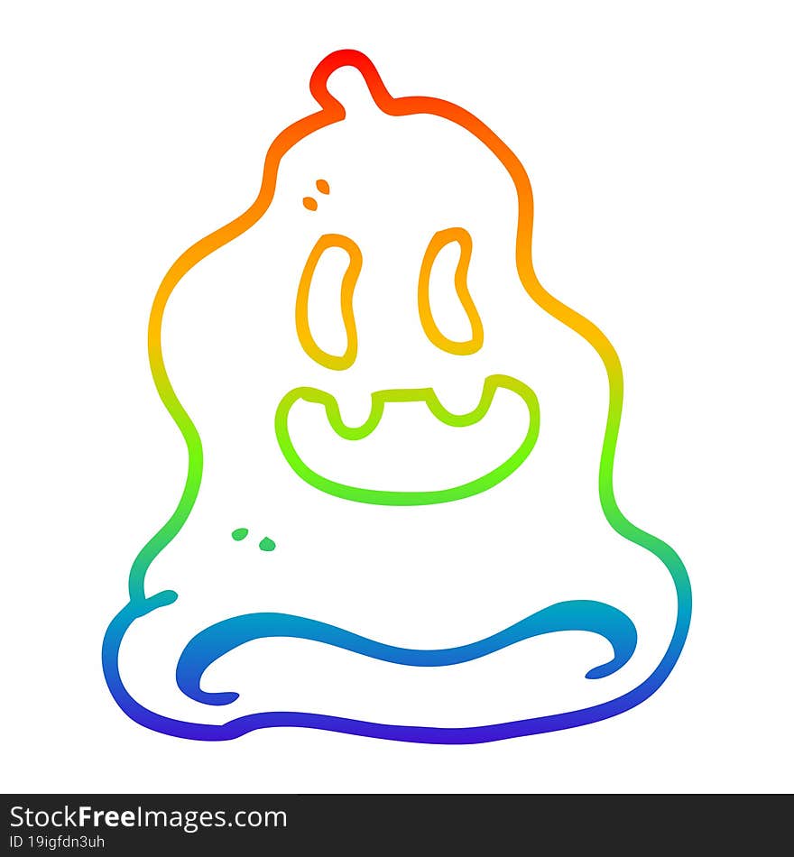 rainbow gradient line drawing cartoon spooky ghost