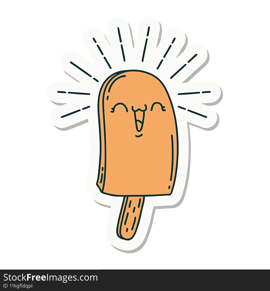 sticker of tattoo style ice lolly