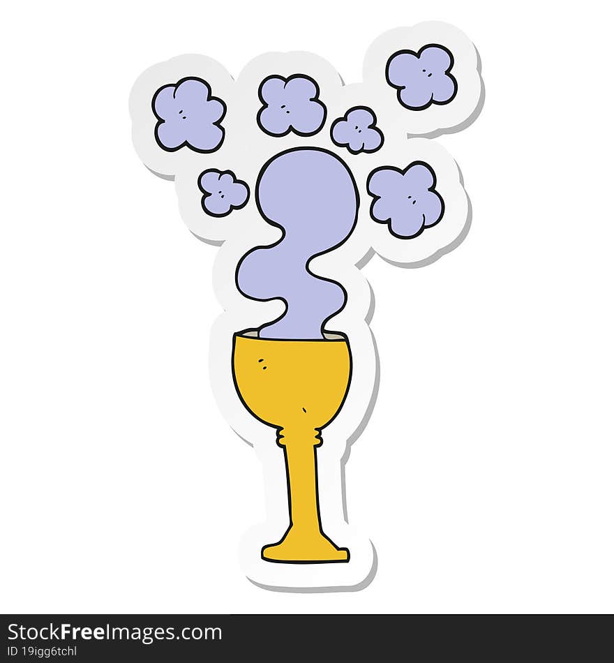 sticker of a cartoon spooky halloween goblet