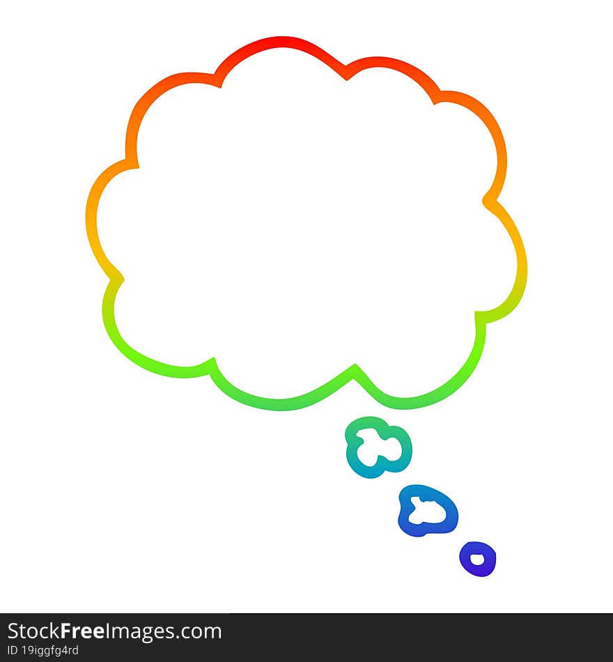 rainbow gradient line drawing cartoon expression bubble