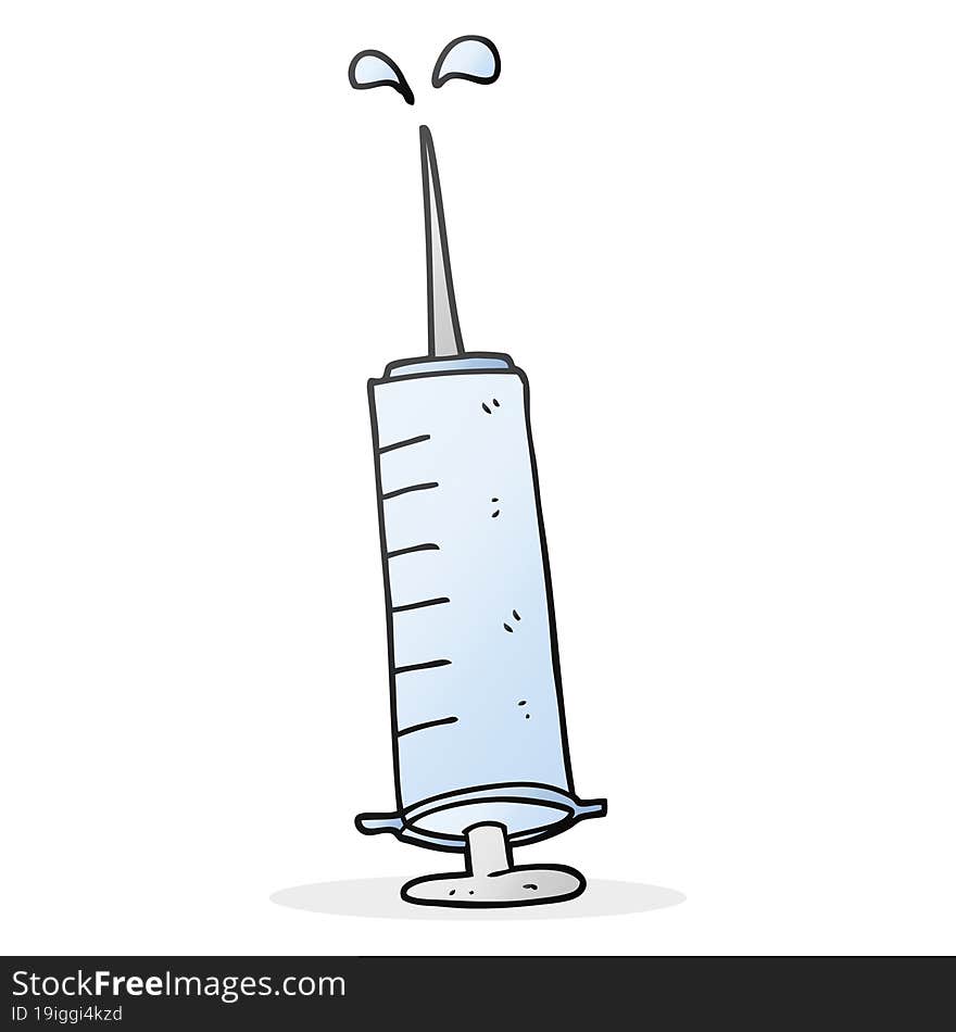 freehand drawn cartoon medical needle