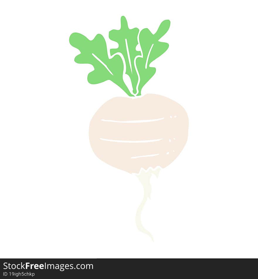 Flat Color Illustration Of A Cartoon Turnip