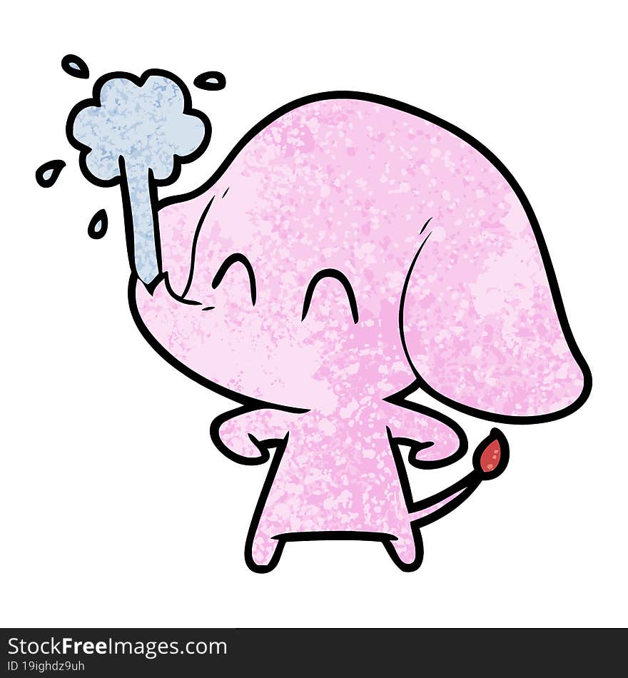 cute cartoon elephant spouting water. cute cartoon elephant spouting water