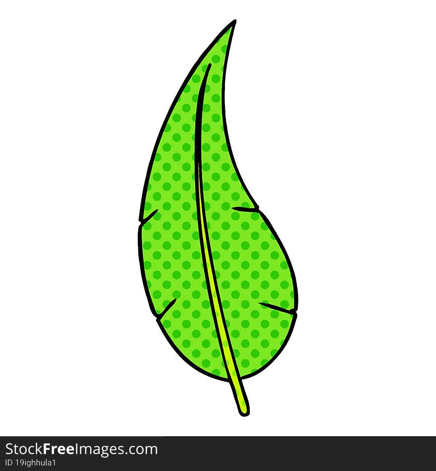 Cartoon Doodle Of A Green Long Leaf