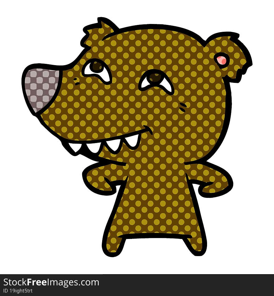 cartoon bear showing teeth. cartoon bear showing teeth