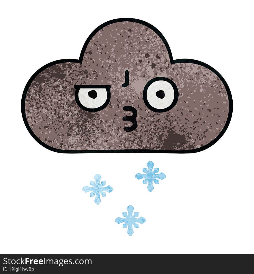 retro grunge texture cartoon storm snow cloud