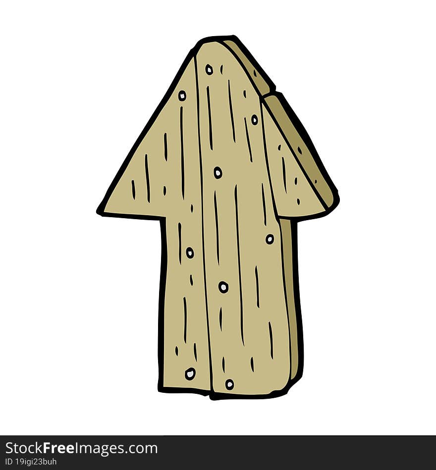 cartoon wooden direction arrow