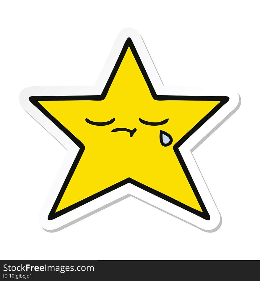 sticker of a cute cartoon gold star