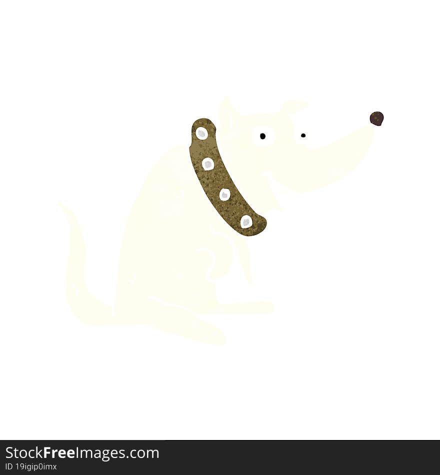 cartoon happy dog in big collar