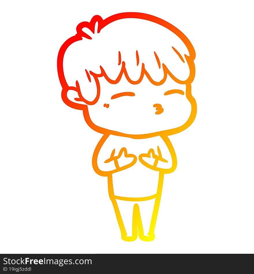 Warm Gradient Line Drawing Cartoon Frustrated Man