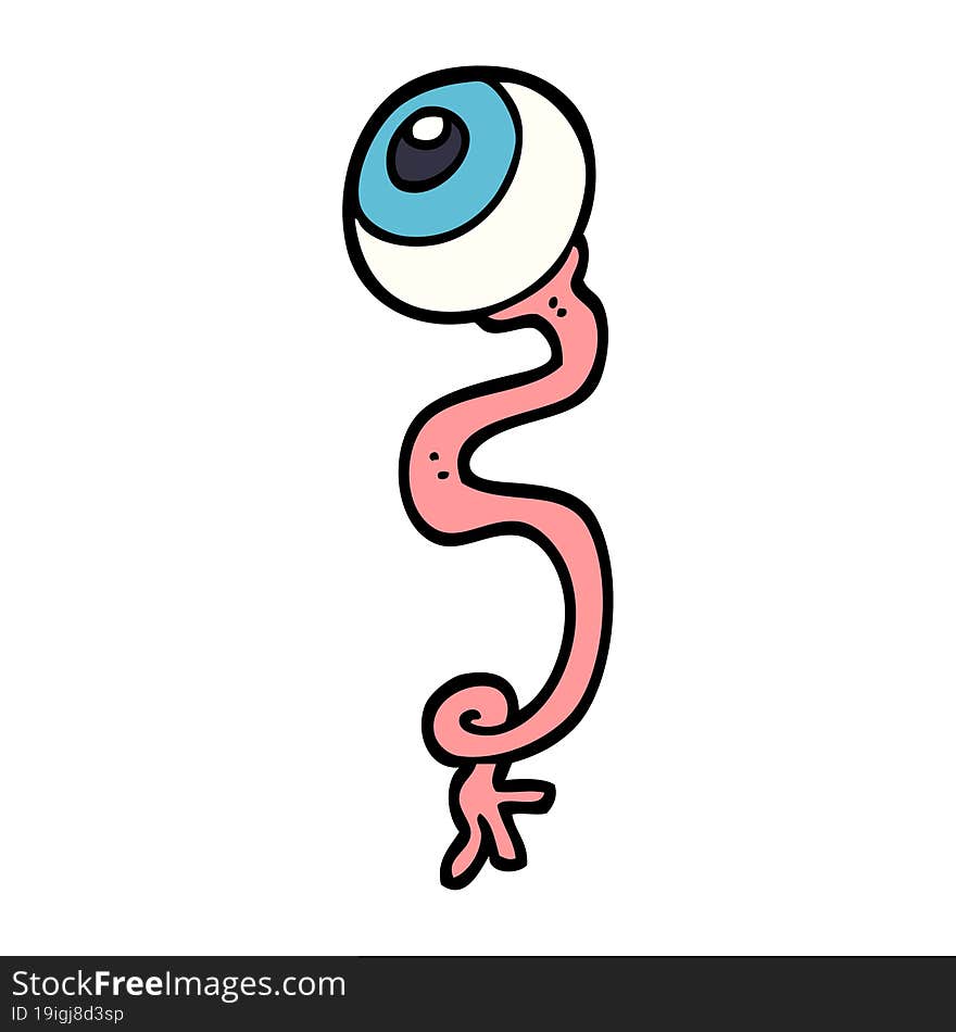 gross hand drawn doodle style cartoon eyeball