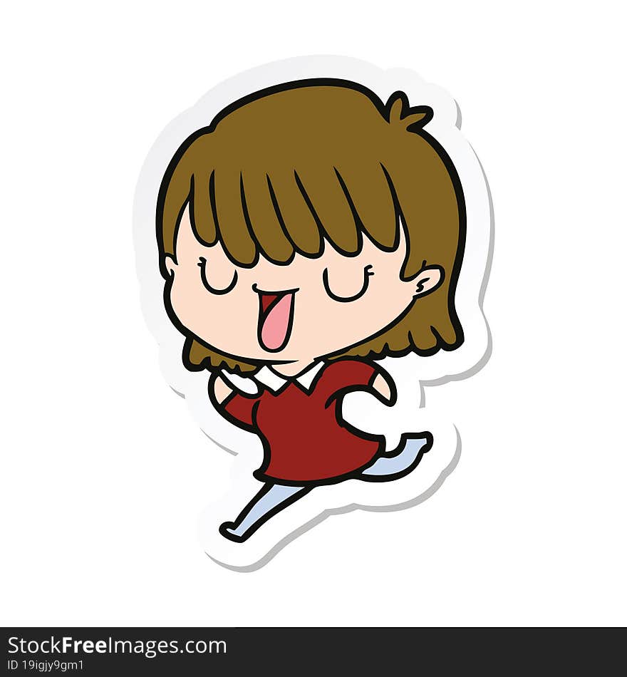 sticker of a cartoon woman