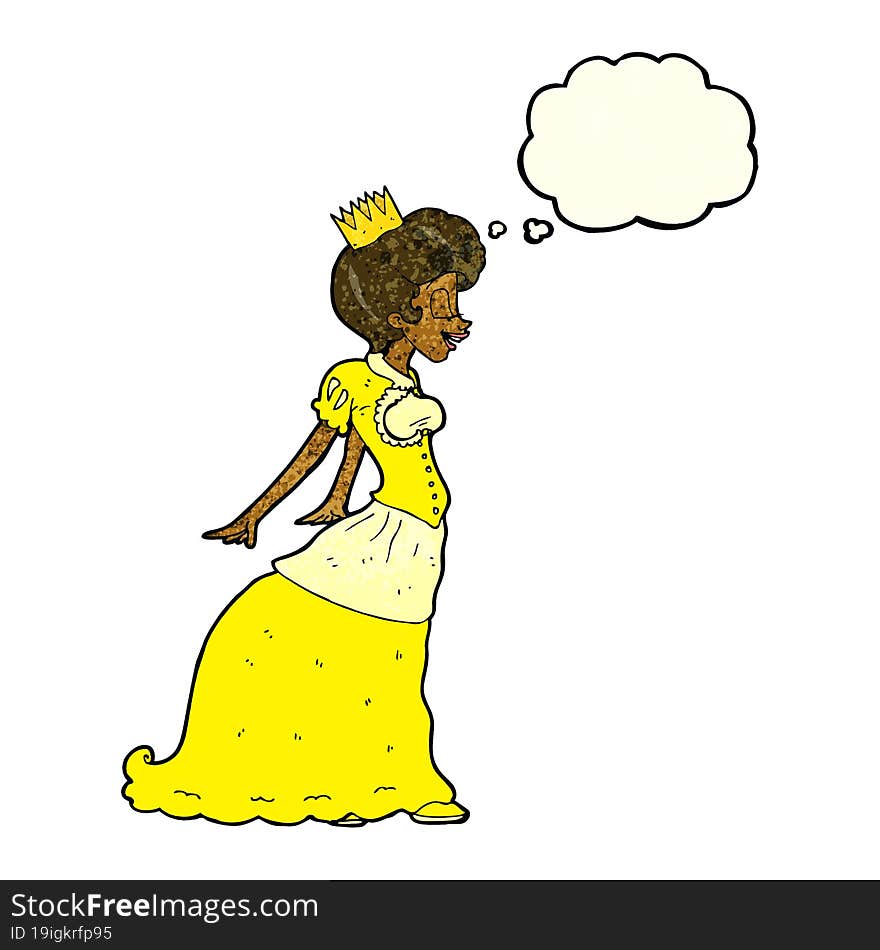 Cartoon Princess With Thought Bubble