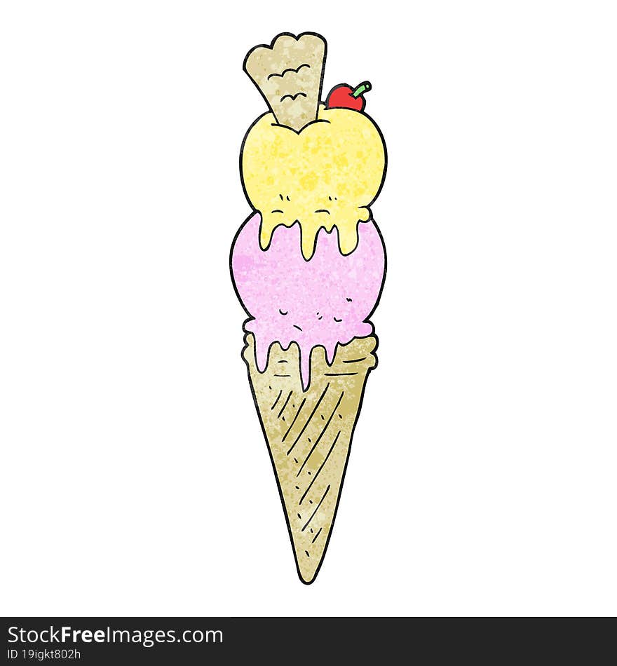 Textured Cartoon Ice Cream Cone