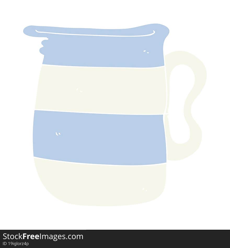 flat color illustration of a cartoon milk jug