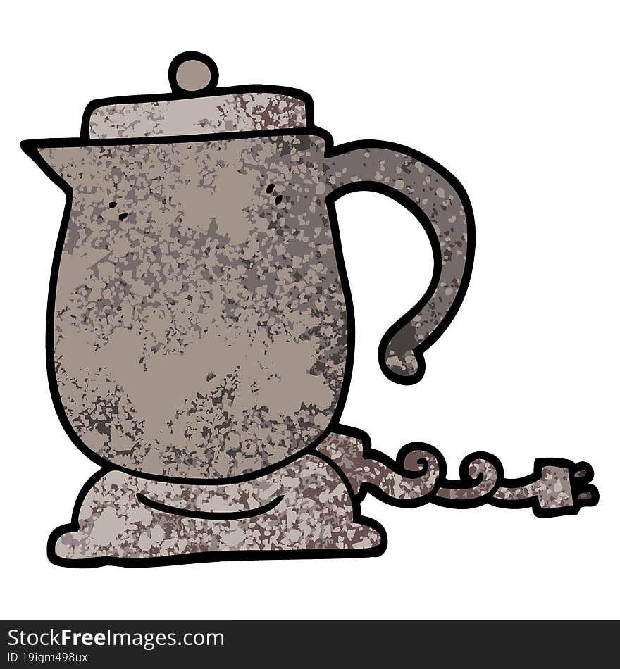 grunge textured illustration cartoon kettle