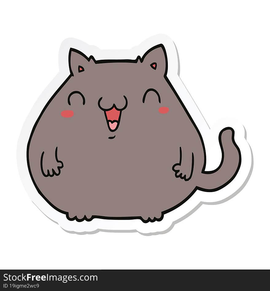 sticker of a cartoon cat