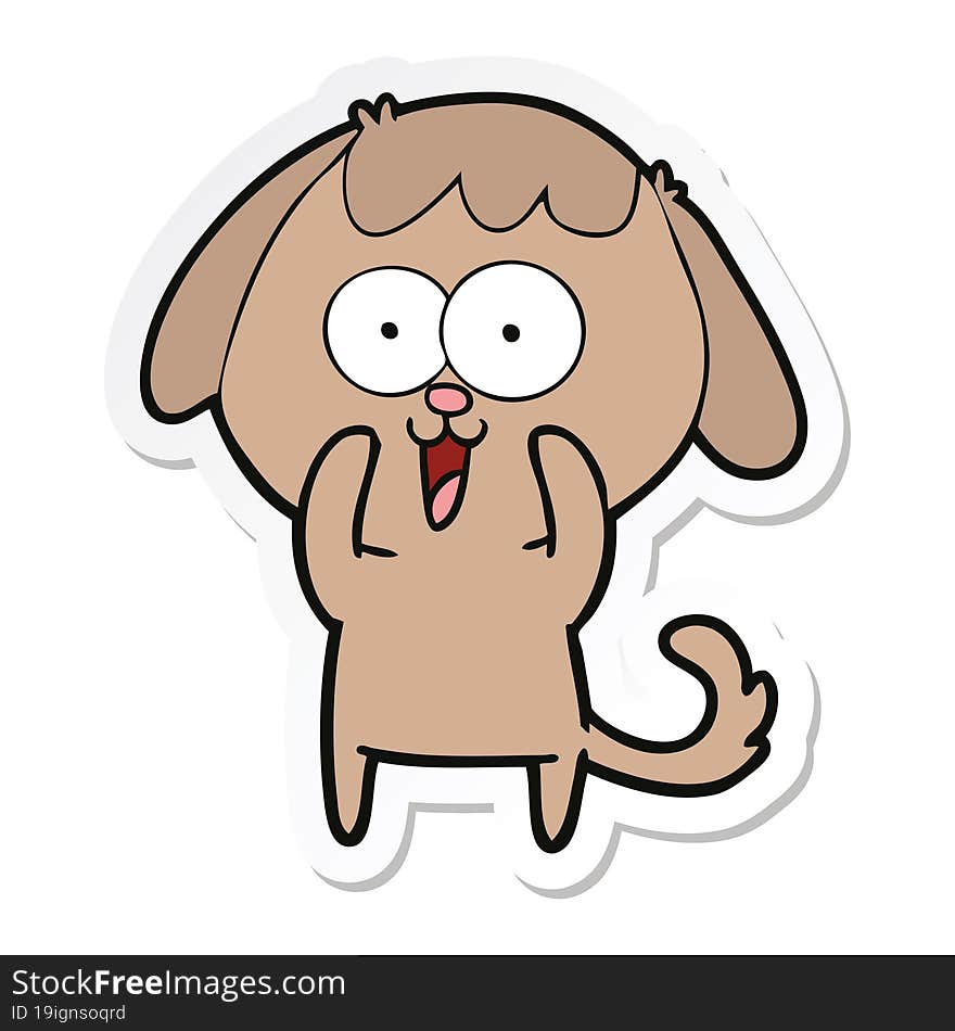 Sticker Of A Cute Cartoon Dog