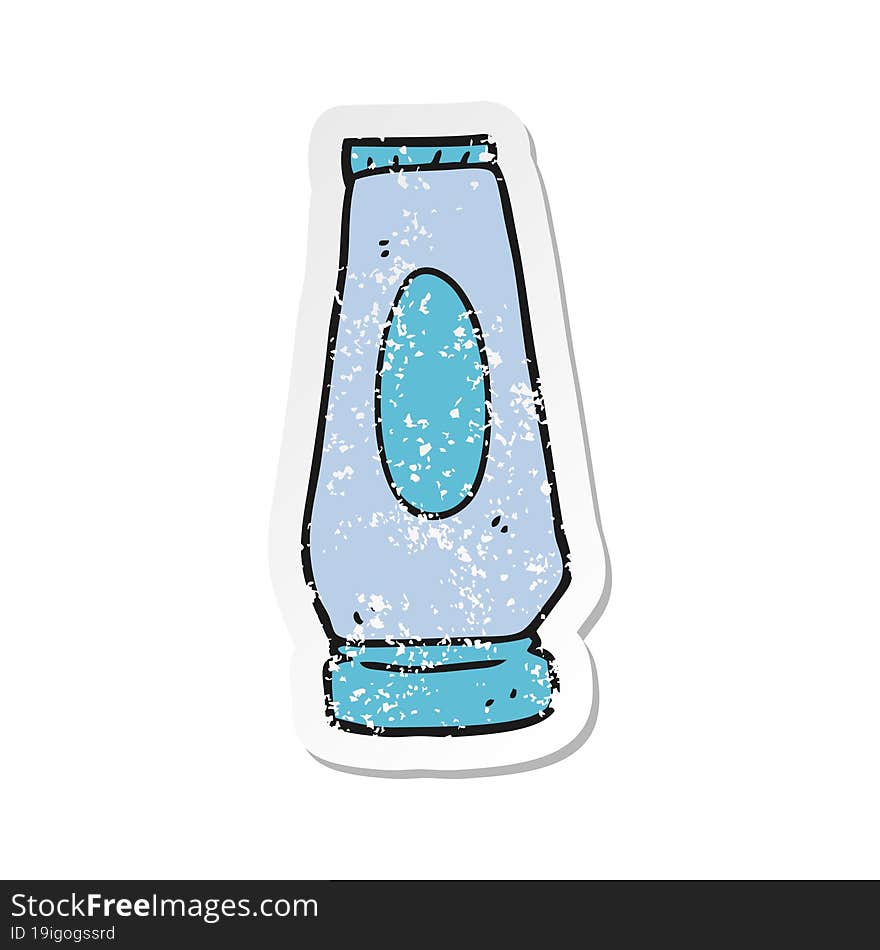 retro distressed sticker of a cartoon lotion