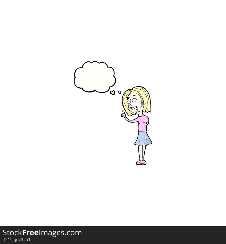 cartoon woman with great idea