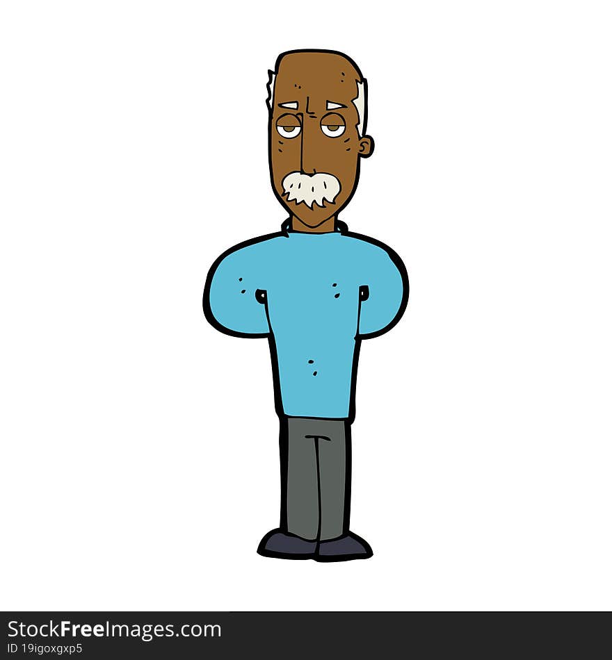 cartoon annoyed balding man