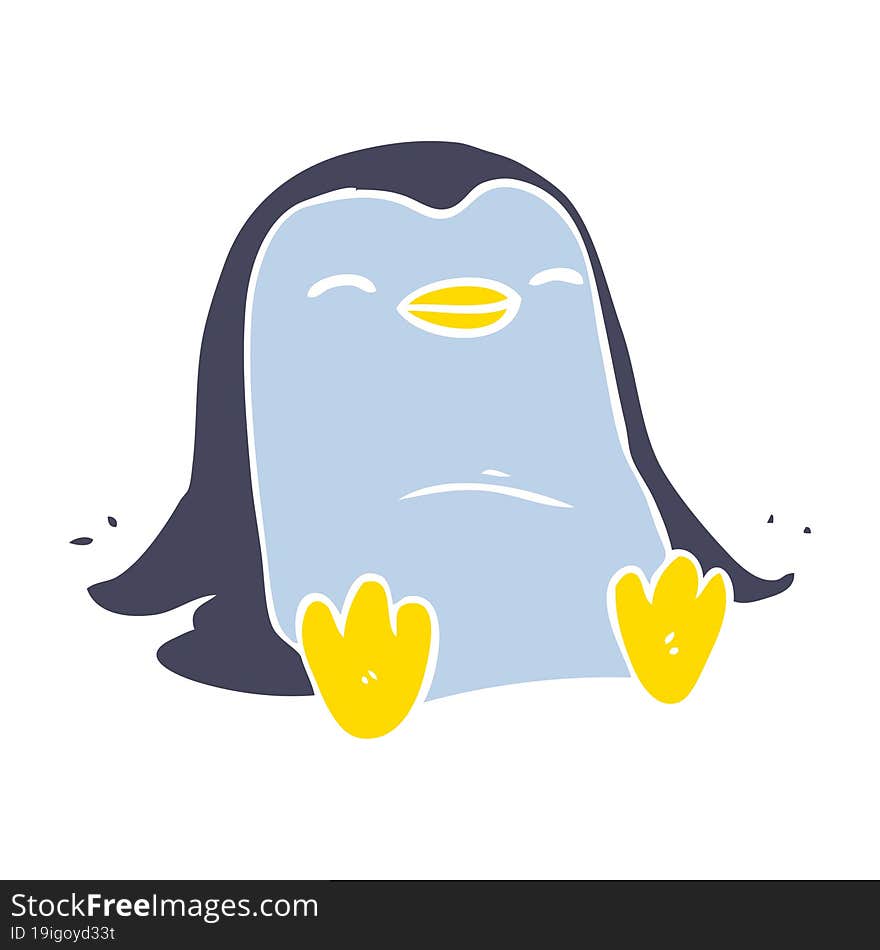 flat color style cartoon penguin