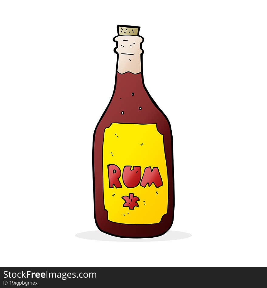 cartoon rum bottle