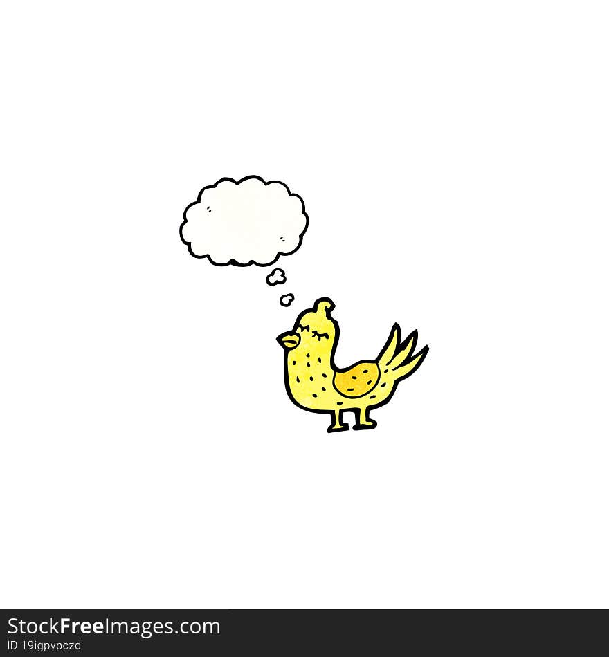 Cartoon Bird With Thought Bubble