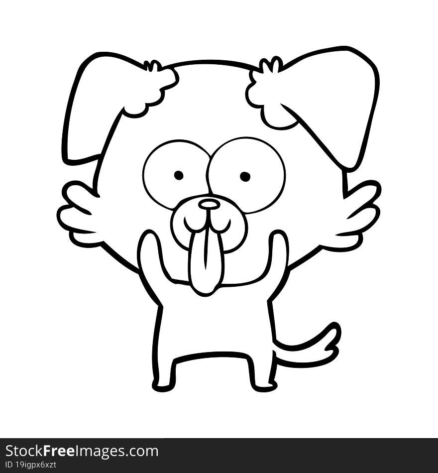 cartoon dog with tongue sticking out. cartoon dog with tongue sticking out