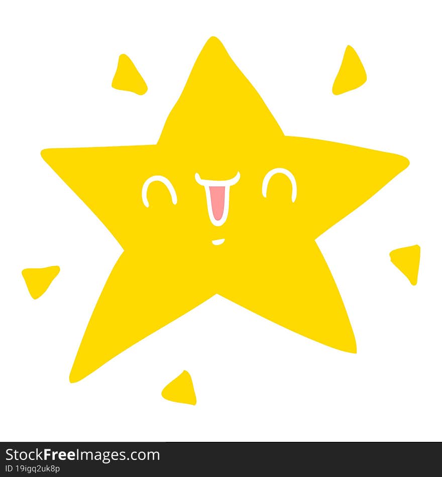 flat color style cartoon happy star