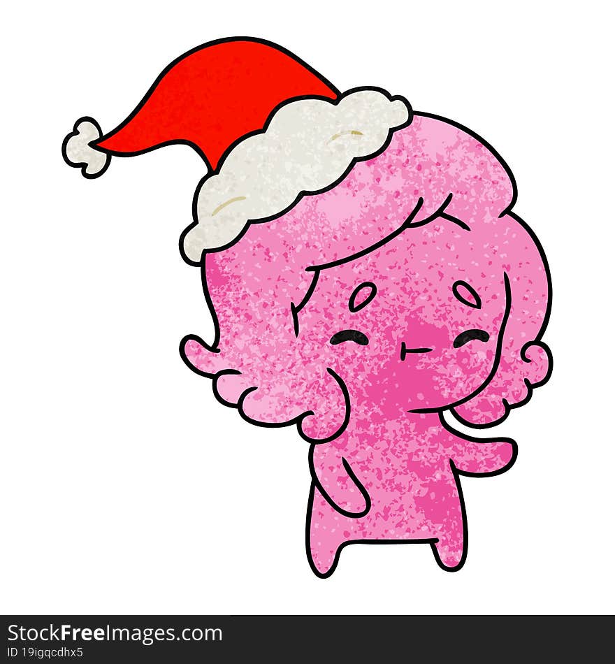 Christmas Textured Cartoon Of Kawaii Ghost