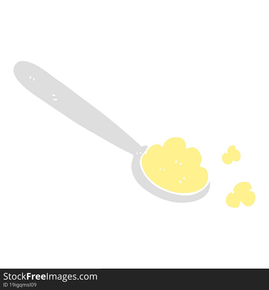 flat color illustration of a cartoon spoonful